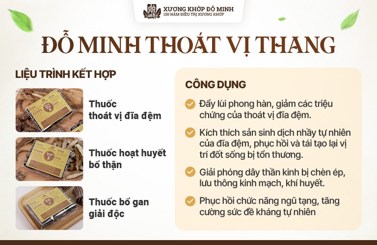 Liệu trình thuốc thoát vị đĩa đệm Đỗ Minh Đường