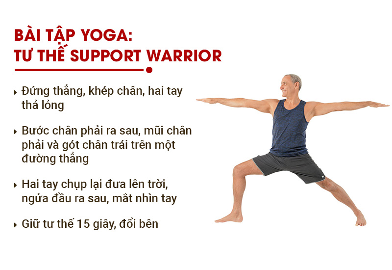bài tập yoga cho khớp gối tư thế support warrior
