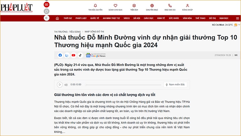 Báo chí đưa tin về Đỗ Minh Đường